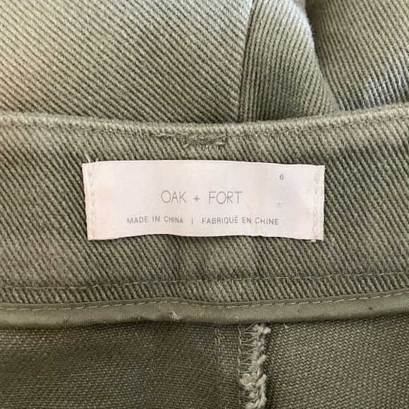 Oak + Fort Green Twill Wide Leg Pants - Picture 3 of 3